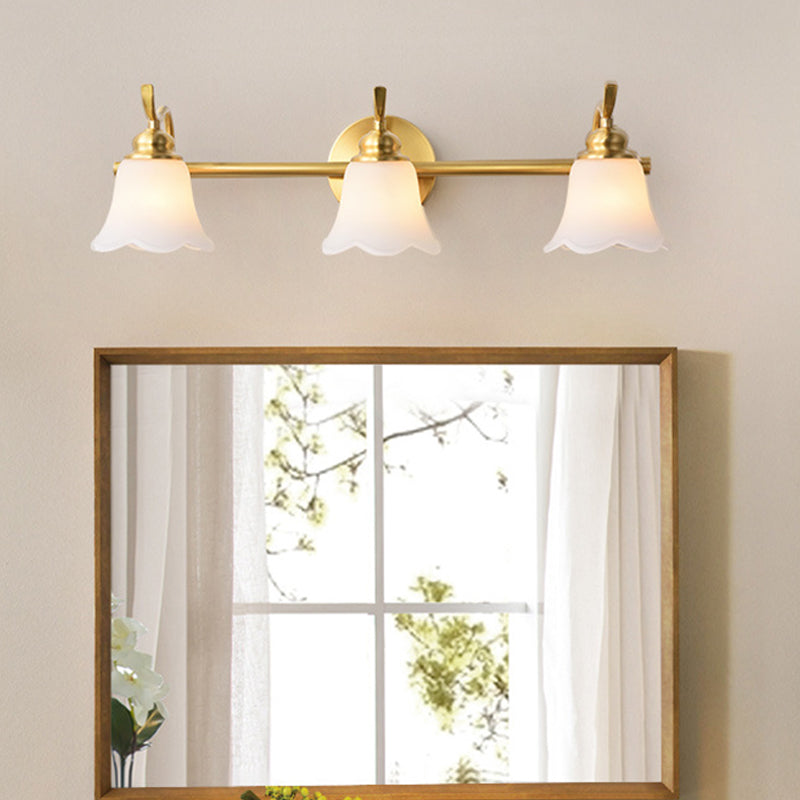 Bloem Badkamer Wand Vanity Light Traditionalist Metaal 2/3 Gloeilampen LED Messing Wandlamp Verlichting