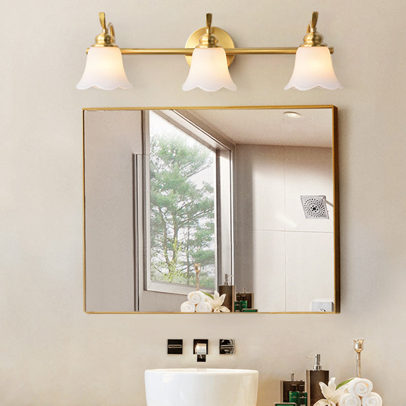 Bloem Badkamer Wand Vanity Light Traditionalist Metaal 2/3 Gloeilampen LED Messing Wandlamp Verlichting