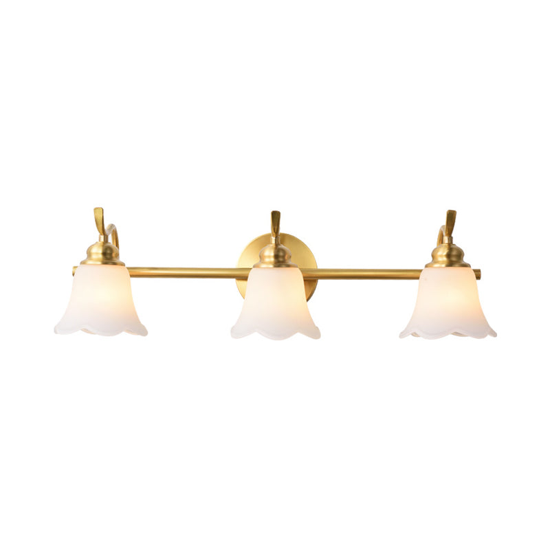 Bloem Badkamer Wand Vanity Light Traditionalist Metaal 2/3 Gloeilampen LED Messing Wandlamp Verlichting