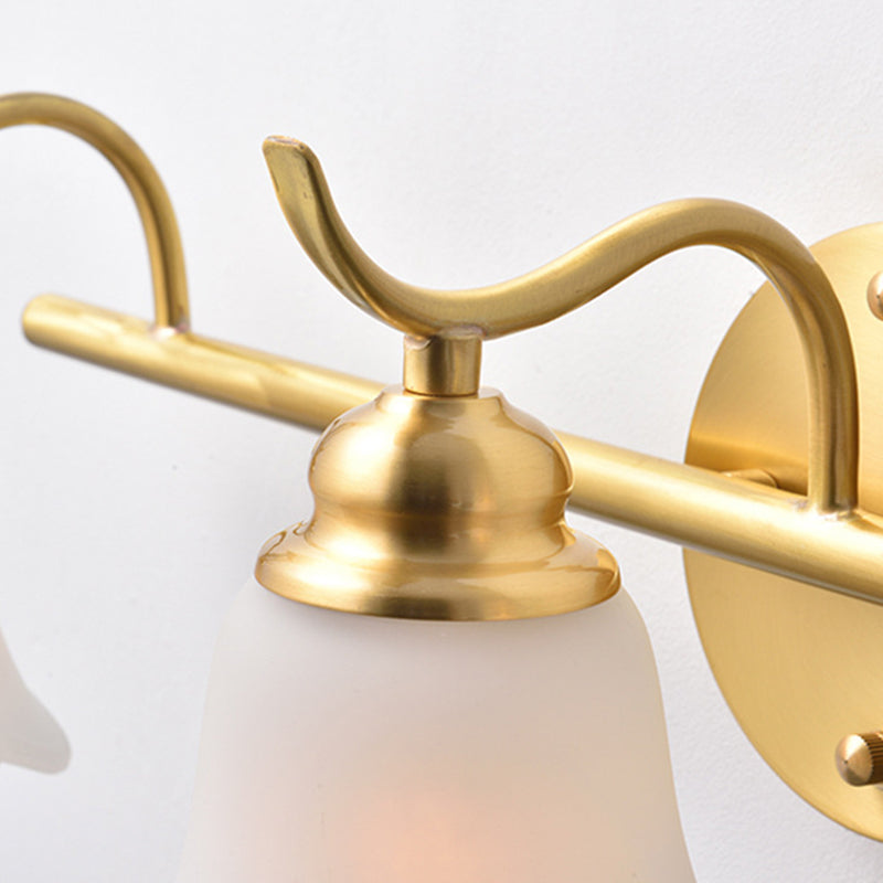 Bloem Badkamer Wand Vanity Light Traditionalist Metaal 2/3 Gloeilampen LED Messing Wandlamp Verlichting
