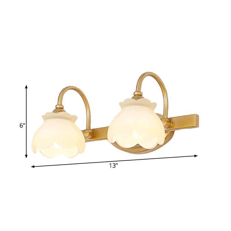 Blossom Badkamerspiegelverlichting Traditioneel Metaal LED 2/3/4 Koppen Messing Muur Lamp | Troscana