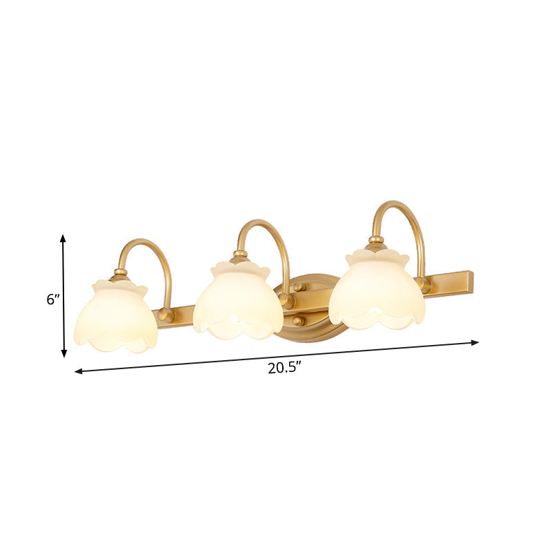 Blossom Badkamerspiegelverlichting Traditioneel Metaal LED 2/3/4 Koppen Messing Muur Lamp | Troscana