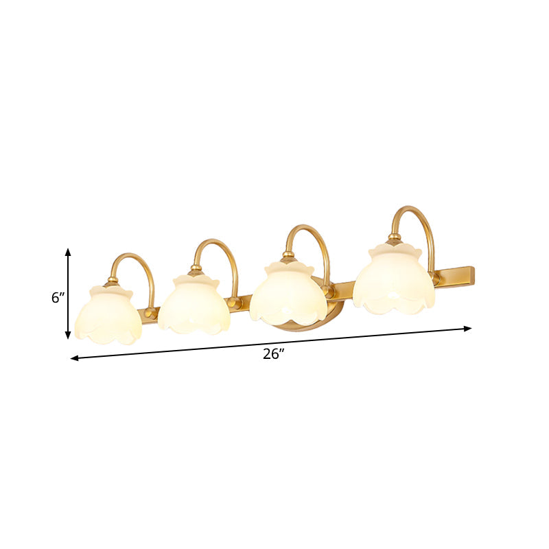 Blossom Badkamerspiegelverlichting Traditioneel Metaal LED 2/3/4 Koppen Messing Muur Lamp | Troscana