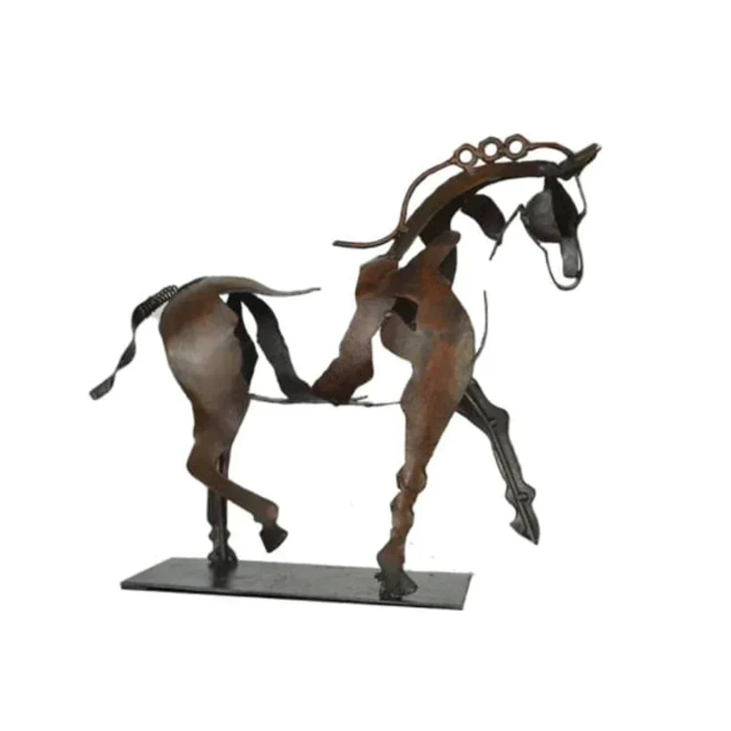 Paardensculptuur - AdonisMetaal - Rustieke Elegantie - Tijdloos Decoratief Stuk