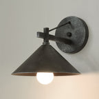 Metaal Kegel Wandverlichting Vintage 1 Licht Buiten Wandlamp Verlichting Armatuur in Zwart/Antiek Messing/Verouderd Zilver
