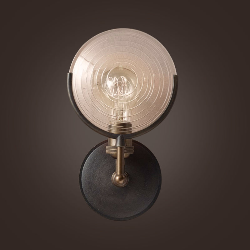 Bewapende Wandlamp Traditioneel Metaal 29,2 cm / 61 cm Breed 1 Kop Zwart Wandlamp Fixture met Ronde Frosted Glas Deco