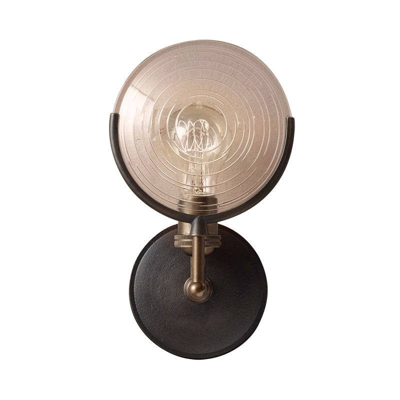 Bewapende Wandlamp Traditioneel Metaal 29,2 cm / 61 cm Breed 1 Kop Zwart Wandlamp Fixture met Ronde Frosted Glas Deco