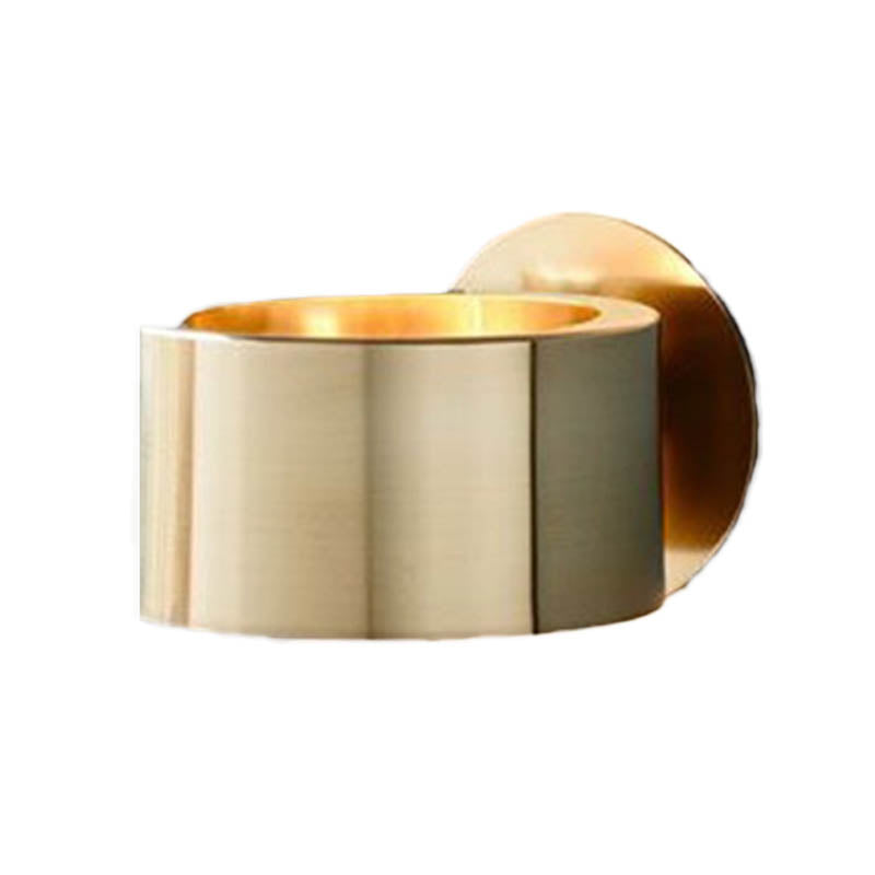 Drum Wand Gemonteerde Verlichting Minimalistisch Metaal 1 Hoofd Woonkamer Wandverlichting Armatuur in Goud