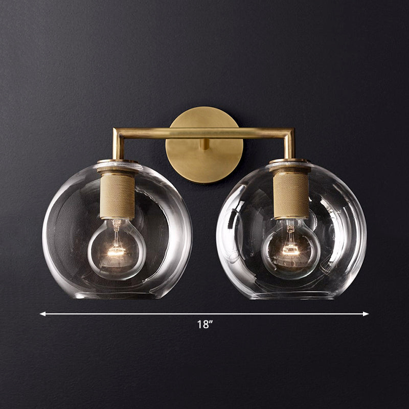 Traditionele Gepantserde Wandlamp Metalen 1/2 Koppen Wandlamp Armatuur in Zwart/Messing/Chroom voor Woonkamer