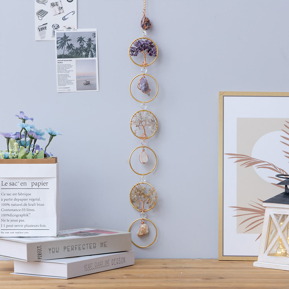 Kristallen Levensboom 6 Ringen Muurdecoratie Ornament