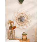 Handgemaakte Rattan Decoratieve Wandspiegel