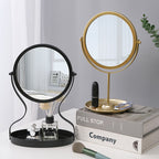 Creatieve Metalen Make-up Spiegel met Multifunctionele Sieradenopslag