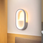 Ovale Wandlamp Fixture Hedendaagse Acryl Zwart/Wit LED Wandlamp in Warm/Wit Licht