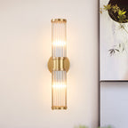 1/2-Licht Corridor Wandlamp Modernistische Stijlvolle Gouden Wandlamp met Cilindrische Heldere Kristallen Shade