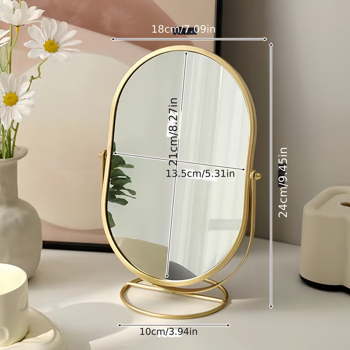 360° Kijk – Elegante Make-up Spiegel voor Elke Hoek