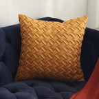 Effen Geel, Bruin en Donkerrood Faux Suede Kussenhoes