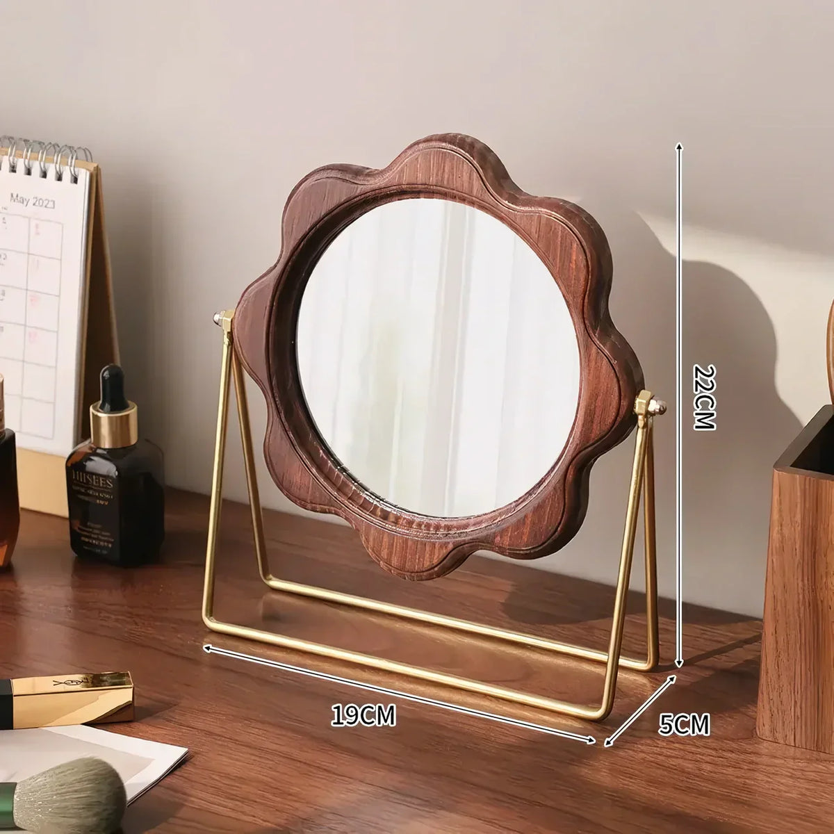 Elegante Draaibare Desktop Make-up Spiegel – Neoclassic Design