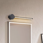 LED Badkamer Wandlamp Eenvoudige Zwarte/Witte Afwerking Make-up Muurlicht met Slanke Lijnvormige Acrylaat Schaduw, 16"/23.5" Lang