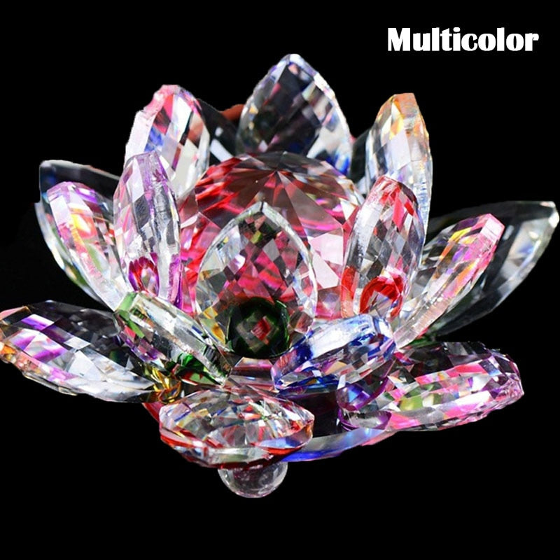 80Mm Kwarts Kristallen Lotus Bloem Ambachten Glas Fengshui Ornamenten Genezing Kristallen Thuis Feest Wicca Decor Yoga Cadeaus Souvenir