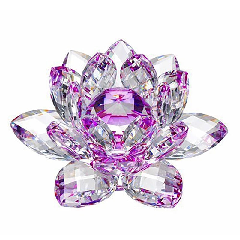 80Mm Kwarts Kristallen Lotus Bloem Ambachten Glas Fengshui Ornamenten Genezing Kristallen Thuis Feest Wicca Decor Yoga Cadeaus Souvenir