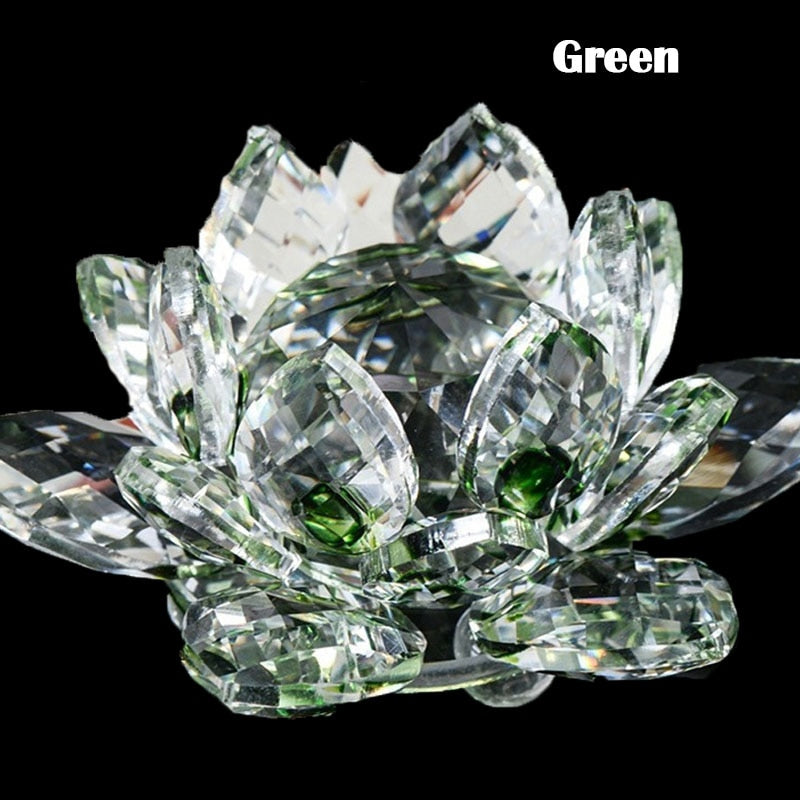 80Mm Kwarts Kristallen Lotus Bloem Ambachten Glas Fengshui Ornamenten Genezing Kristallen Thuis Feest Wicca Decor Yoga Cadeaus Souvenir
