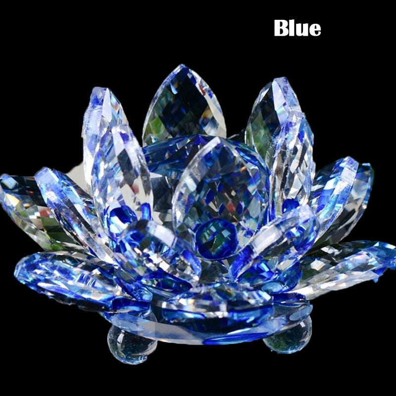 80Mm Kwarts Kristallen Lotus Bloem Ambachten Glas Fengshui Ornamenten Genezing Kristallen Thuis Feest Wicca Decor Yoga Cadeaus Souvenir