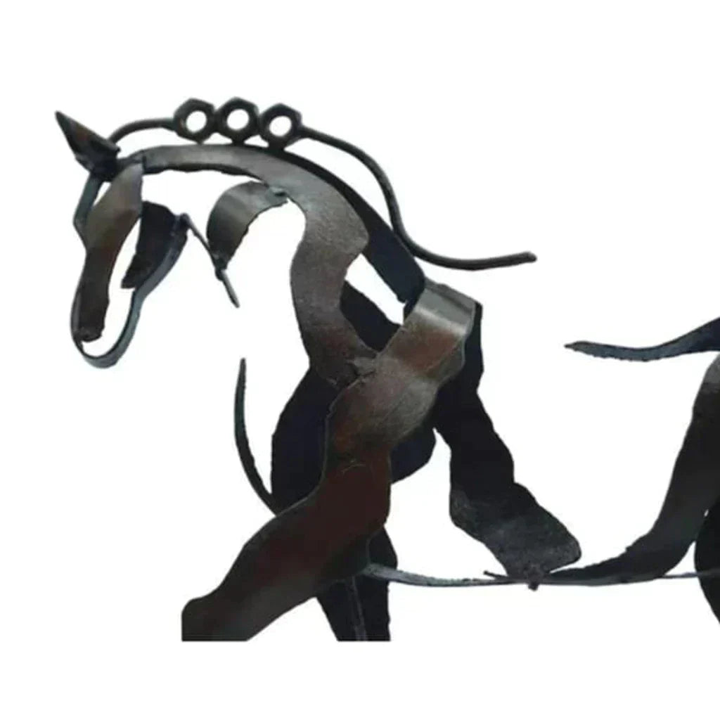 Paardensculptuur - AdonisMetaal - Rustieke Elegantie - Tijdloos Decoratief Stuk