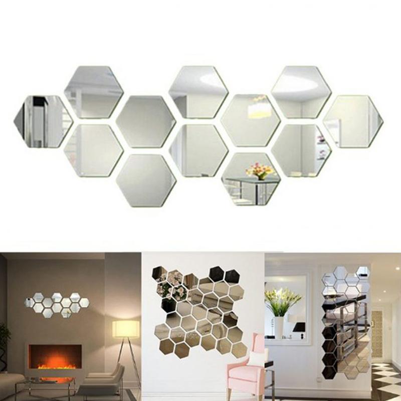 Troscana | Hexagonale Spiegel Muur Sticker