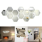 Troscana | Hexagonale Spiegel Muur Sticker