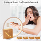 Bedlamp Touch Tafellamp Met Natuurlijke Geluiden, Bureau Lamp Met Alarmklok, Touch Control 3 Niveaus Helderheid Huisdecor