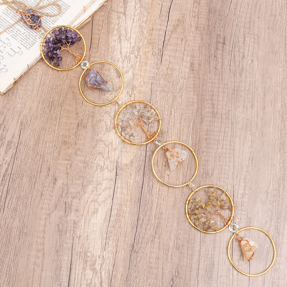 Kristallen Levensboom 6 Ringen Muurdecoratie Ornament