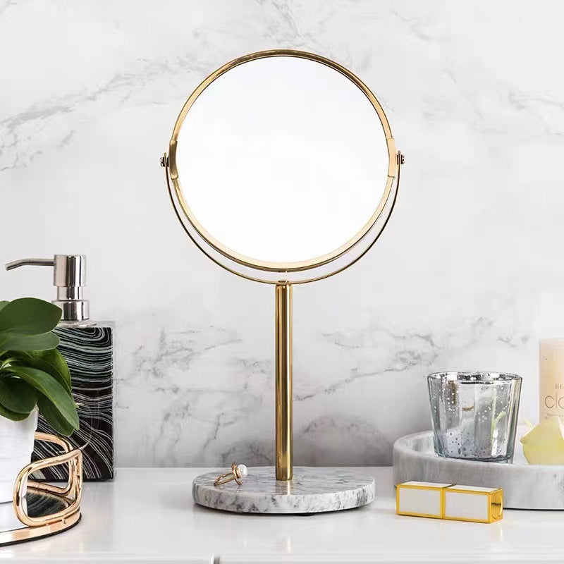 Natuurlijke Marmeren 360 Roterende Make-up Vanity Spiegel