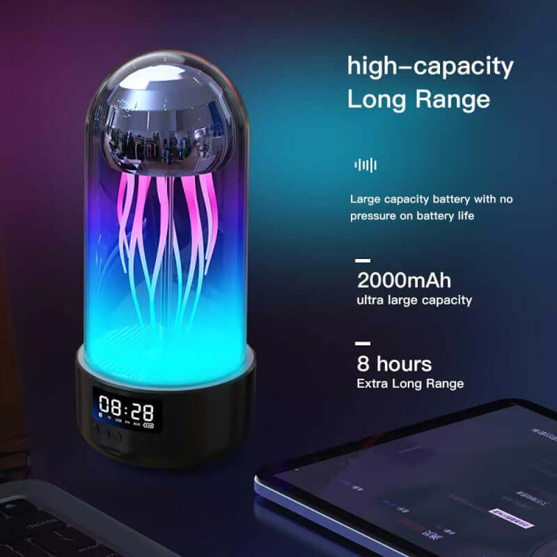 Creatieve 3in1 Kleurrijke Medusa Lamp Met Klok Luminous Draagbare Stereo Ademhalingslicht Slimme Decoratie Bluetooth Speaker