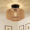 Klassieke Bamboe Glans Kroonluchter - Handgemaakte Rieten Hanglamp voor Woon- en Slaapkamerdecor