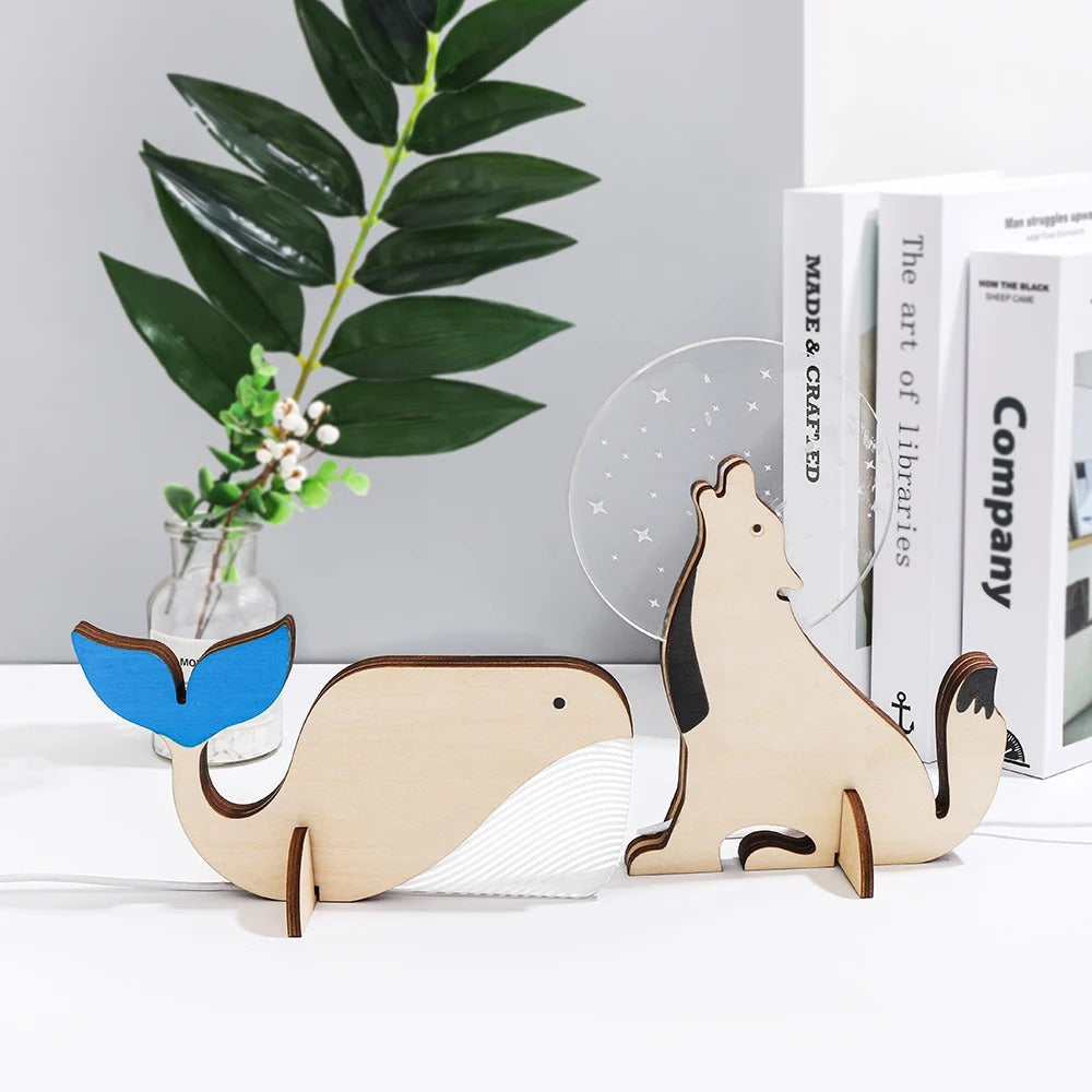 Charmante Houten Dieren LED Bedlampen