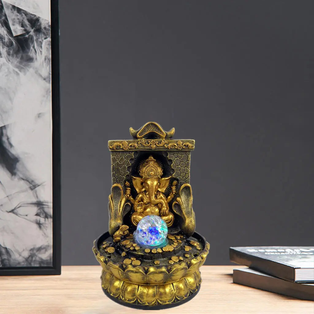 Prachtig Ganesha Standbeeld met LED Binnenwaterbron
