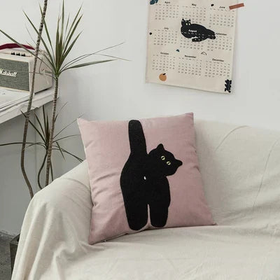 Zwarte Kat & Tuin Tufted Kussenhoes | Troscana