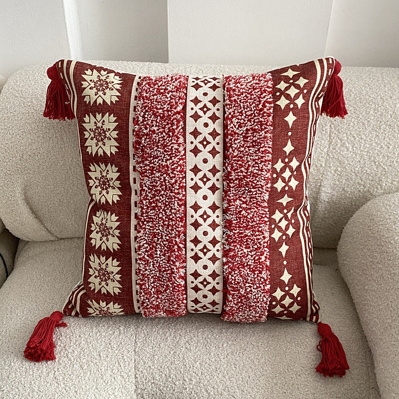 Boho gevoerde franjes kussenhoes