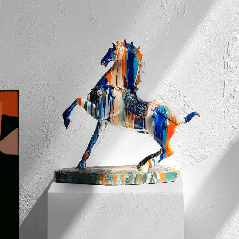 Kunst Kleurvolle Stier Beeldhouwwerk