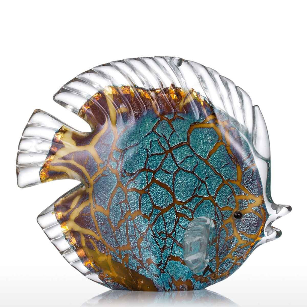 Meerkleurige Pois Tropische Vis Delicate Glazen Sculptuur Elegante Appartementdecoratie Glazen Vis Fijne Ruimte Appartementdecoratie Ambacht