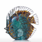 Meerkleurige Pois Tropische Vis Delicate Glazen Sculptuur Elegante Appartementdecoratie Glazen Vis Fijne Ruimte Appartementdecoratie Ambacht