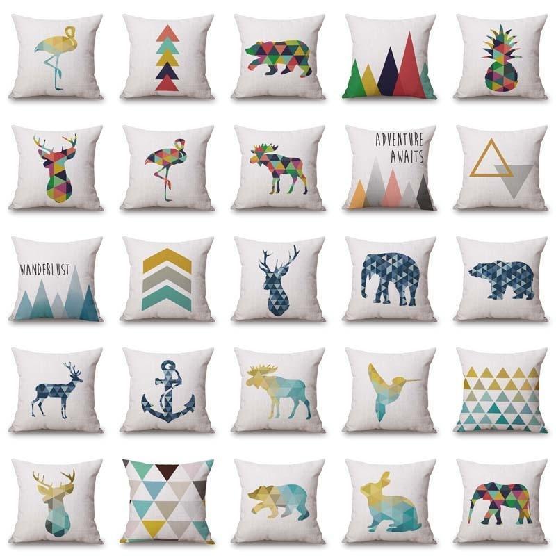Geometric Animals Cushion Cover