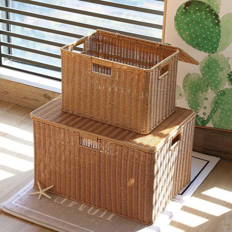 Multifunctionele Opbergdoos Gemaakt Van Natuurlijke Wicker