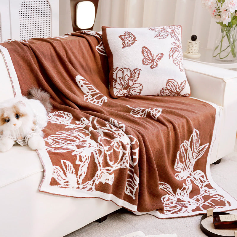 Decorative Blanket with Floral Pattern Troscana