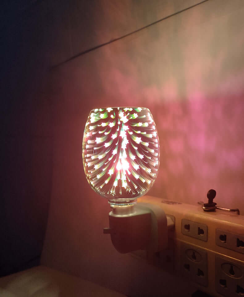 3D Glazen Aromatherapie Wax Smeltlamp Kleine Nachtlamp