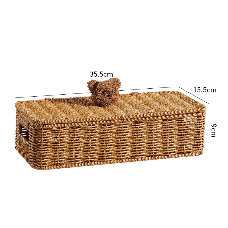 Decoratieve Geweven Opbergdoos Met Schattig Beren Deksel
