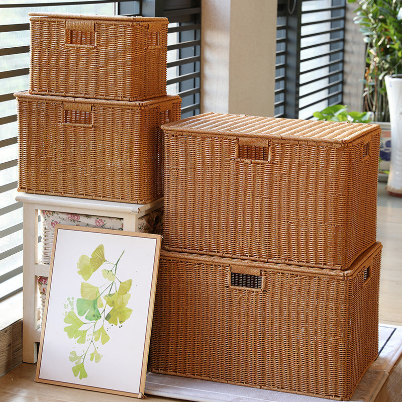 Multifunctionele Opbergdoos Gemaakt Van Natuurlijke Wicker
