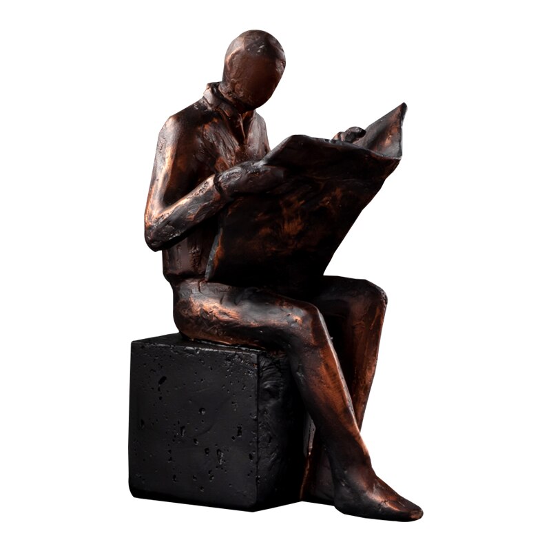 Reader Sculptuur Boekstandaard Boekondersteuning Abstracte Karakter Hars Standbeeld Bureau Decoratie Figuren Statuette Nordic Thuisdecoratie