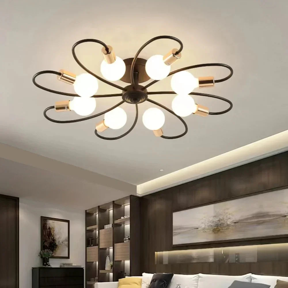 Moderne LED Plafondlampen - Industriële IJzer Zwart/Gouden Nordic Minimalistisch
