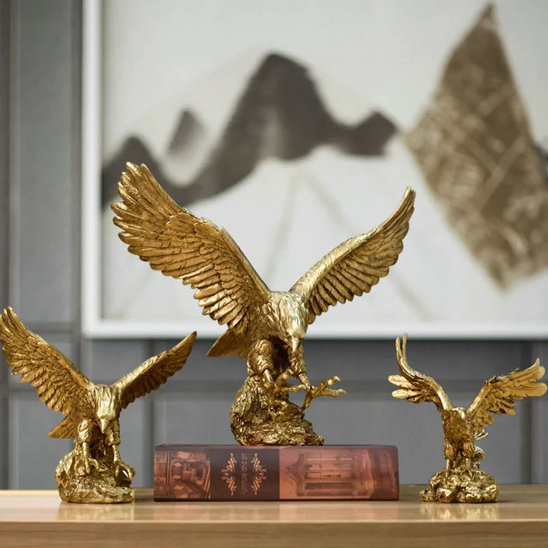 Hars Gouden Arend Beeld Kunst Dier Model Collectie Ornament Thuis Kantoor Bureau Feng Shui Decor Figuren eenvoudig